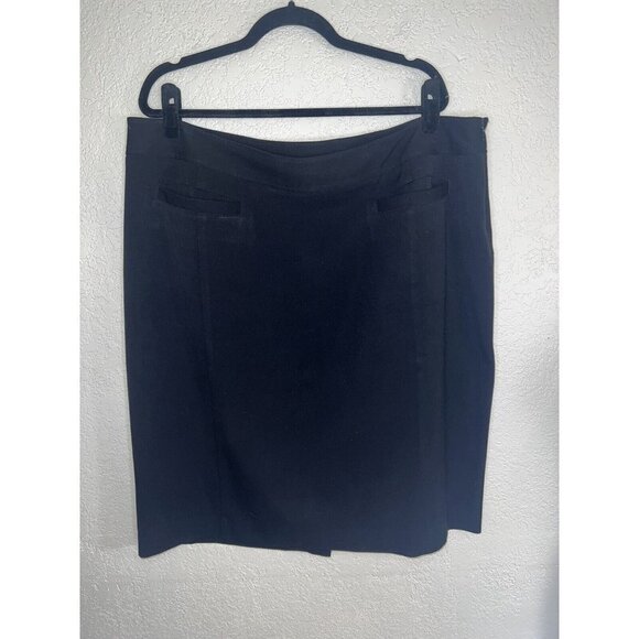 Lane Bryant Black Skirt Women 20 Plus Pull On Classic Office Career Minimalist X - Picture 3 of 9